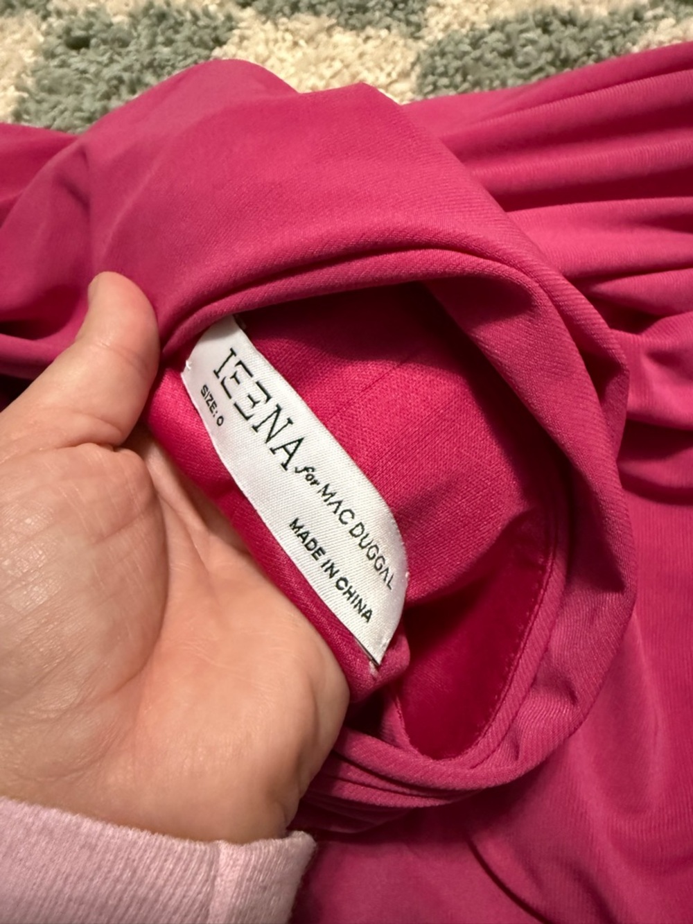 MAC DUGGAL Ieena NWT Maxi Gown Jersey One Shoulder Draped Back New Barbie Event - Picture 15 of 15